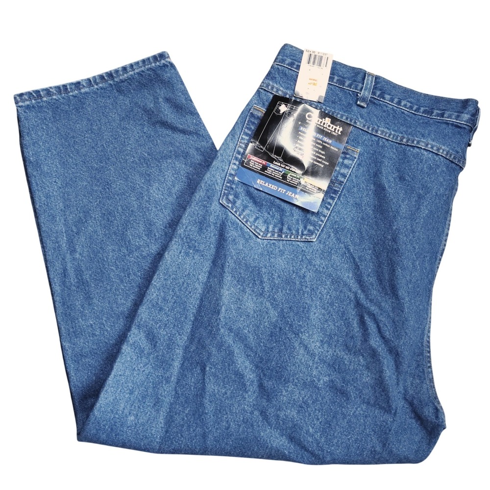 Carhartt B17 DST Relaxed Fit Jean Mens 52x30 Blue NWT 15oz Cotton Denim Tapered